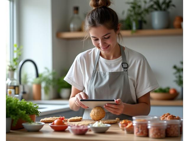 Travel forelder som raskt tilbereder et sunt måltid på kjøkkenet