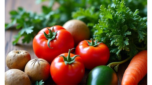 Bilde av ferske, lokale grønnsaker