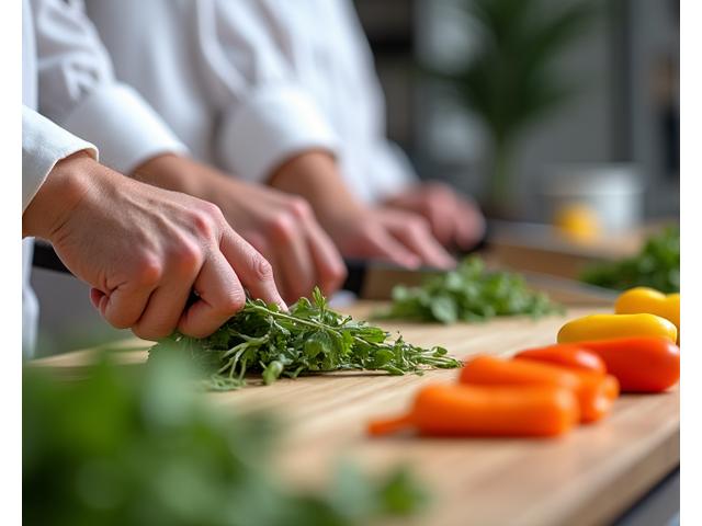 Deltakere lærer basis-teknikker i matlagingskurs