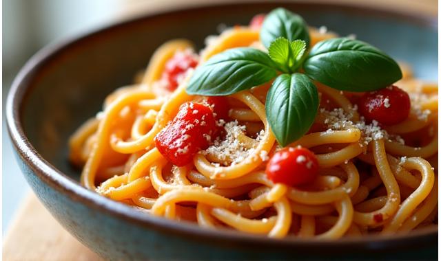 Et delikat, fargerikt vegetarisk måltid med ferske grønnsaker og en deilig ostesaus.